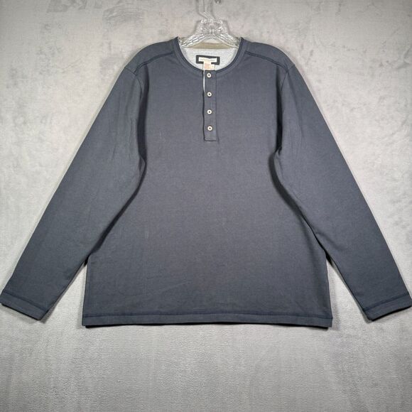 Carbon 2 Cobalt Henley Shirt Mens L Blue Long Sleeve Outdoor Causal Gorpcore - Picture 1 of 8